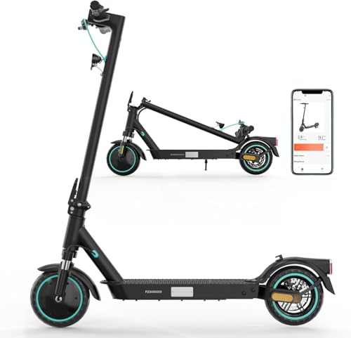 E-Scooter, Elektroroller mit Straßenzulassung (ABE), Max.20 KM/H, Komfortable Stoßdämpfung, APP-Verbindung, Faltbar, LED-Display, Elektroroller für Erwachsene und Jugendliche