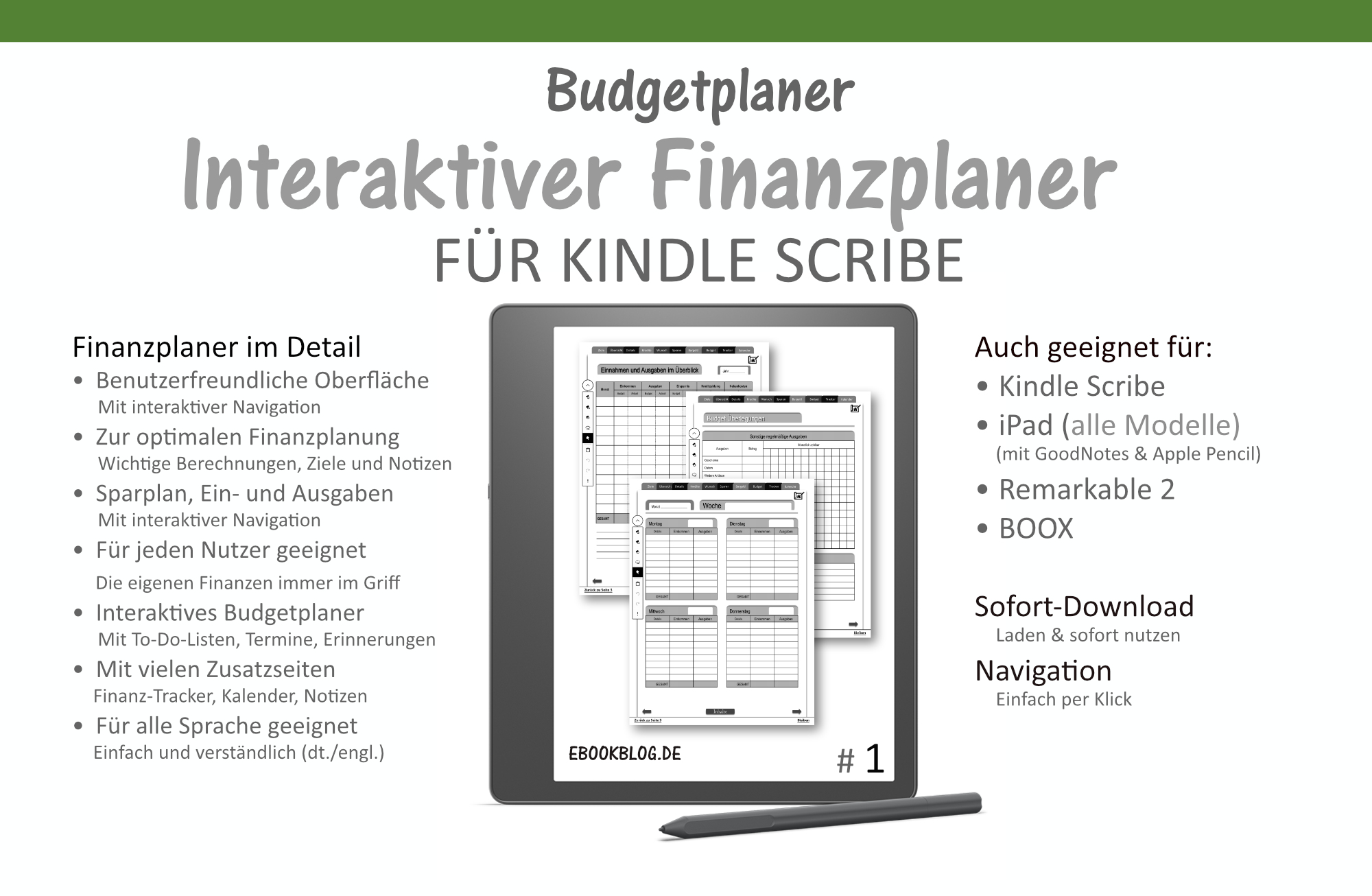 finanzplaner kindle scribe
